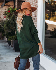 Westward Cowl Neck Knit Sweater - Pine Green Ins Street