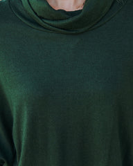 Westward Cowl Neck Knit Sweater - Pine Green Ins Street