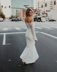 Elegance Lace Trumpet Dress - White Ins Street