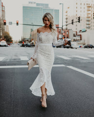 Elegance Lace Trumpet Dress - White Ins Street