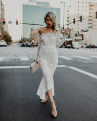 Elegance Lace Trumpet Dress - White Ins Street