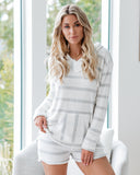 White Sands French Terry Pocketed Striped Hoodie Ins Street