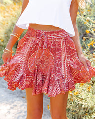 Whitfield Paisley Ruffle Mini Skirt Ins Street