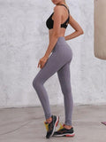 Wide Band Waist Solid Sports Legging Ins Street