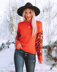 Willie Leopard Knit Sweater - Red Ins Street