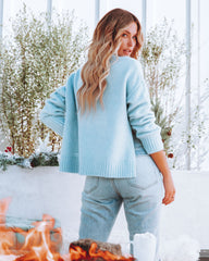 Windler Turtleneck Knit Sweater - Light Blue Ins Street