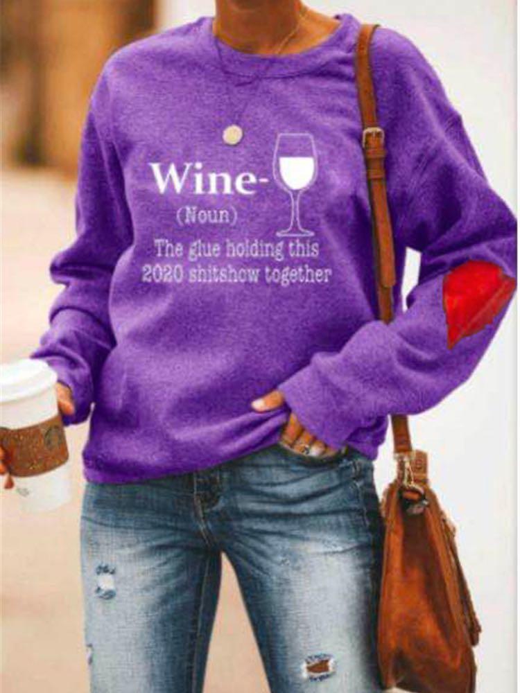 Wine Glass Heart Sweatshirt Ins Street