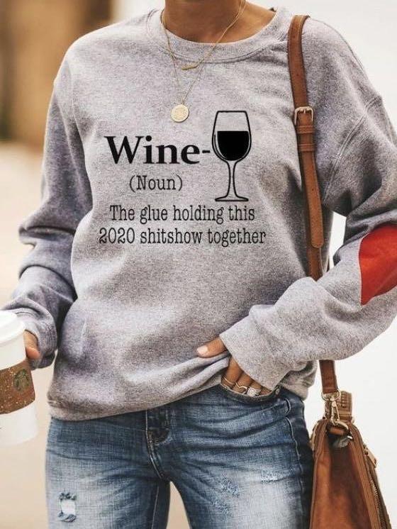 Wine Glass Heart Sweatshirt Ins Street