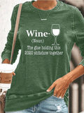 Wine Glass Print T-Shirt Ins Street