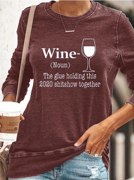 Wine Glass Print T-Shirt Ins Street