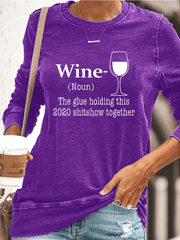 Wine Glass Print T-Shirt Ins Street