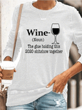 Wine Glass Print T-Shirt Ins Street