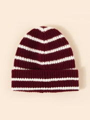 Winter Striped Pattern Knitted Hat Ins Street