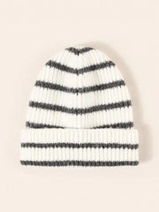 Winter Striped Pattern Knitted Hat Ins Street