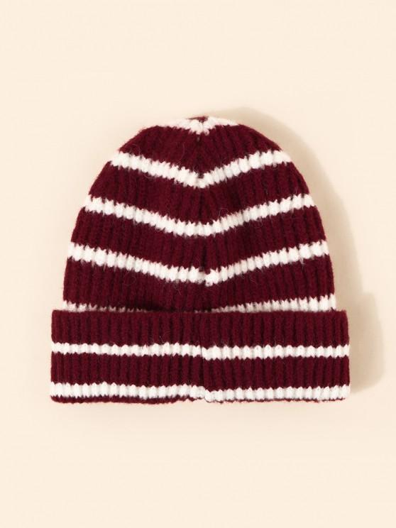 Winter Striped Pattern Knitted Hat Ins Street