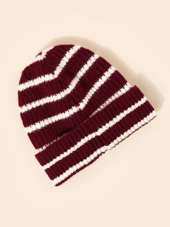 Winter Striped Pattern Knitted Hat Ins Street