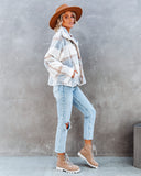 Winter's Tale Pocketed Plaid Faux Fur Jacket Ins Street