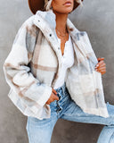 Winter's Tale Pocketed Plaid Faux Fur Jacket Ins Street