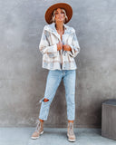 Winter's Tale Pocketed Plaid Faux Fur Jacket Ins Street