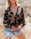 Wish You Well Floral Drape Blouse Ins Street