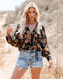 Wish You Well Floral Drape Blouse Ins Street