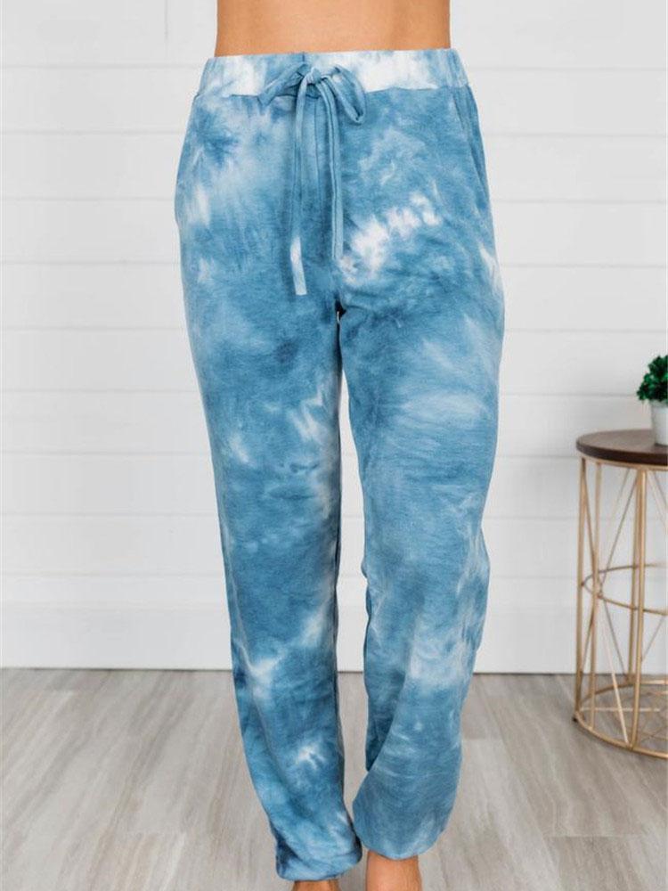 Drawstring Tie-Dye Print Sport Pants Ins Street