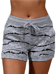 Stripe Printed Drawstring Shorts Ins Street