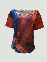 Women Graphic Printed V Neck Short Sleeve T-shirts Ins Street