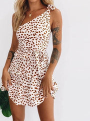 Women Leopard Print floral Mini Dress Ins Street