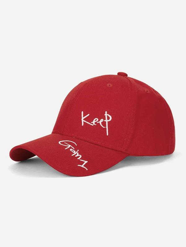 Women Letter Embroidery Burgundy Baseball Cap Ins Street