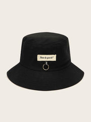 Women Slogan Pattern Bucket Hat Ins Street