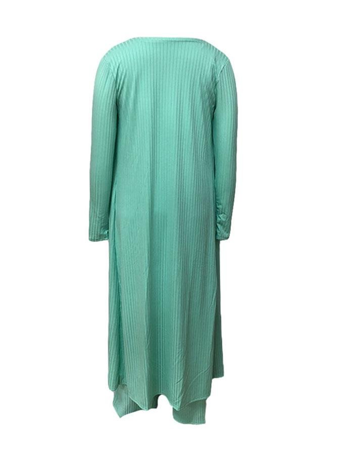Women Solid Color Knit Crop Top & Wide Leg Pants & Cardigan Sets Ins Street