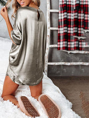 Women Solid Color Short Sleeve Top & Shorts Set Ins Street