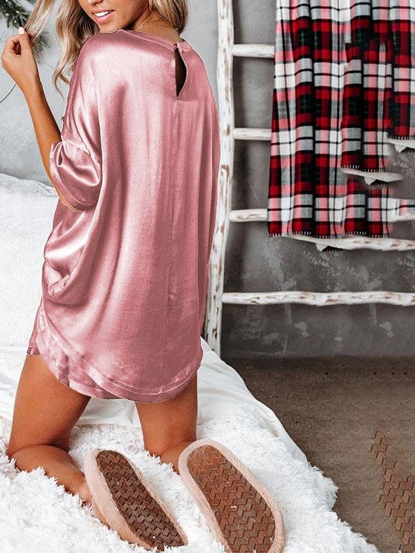 Women Solid Color Short Sleeve Top & Shorts Set Ins Street