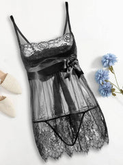 Women Transparent Lace Eyelash  Lingerie Ins Street