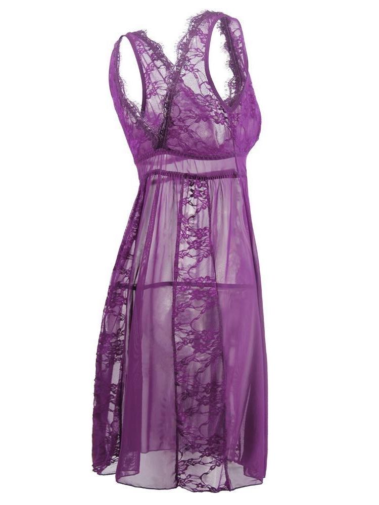 Women Transparent Lace Sling Nightdress Ins Street