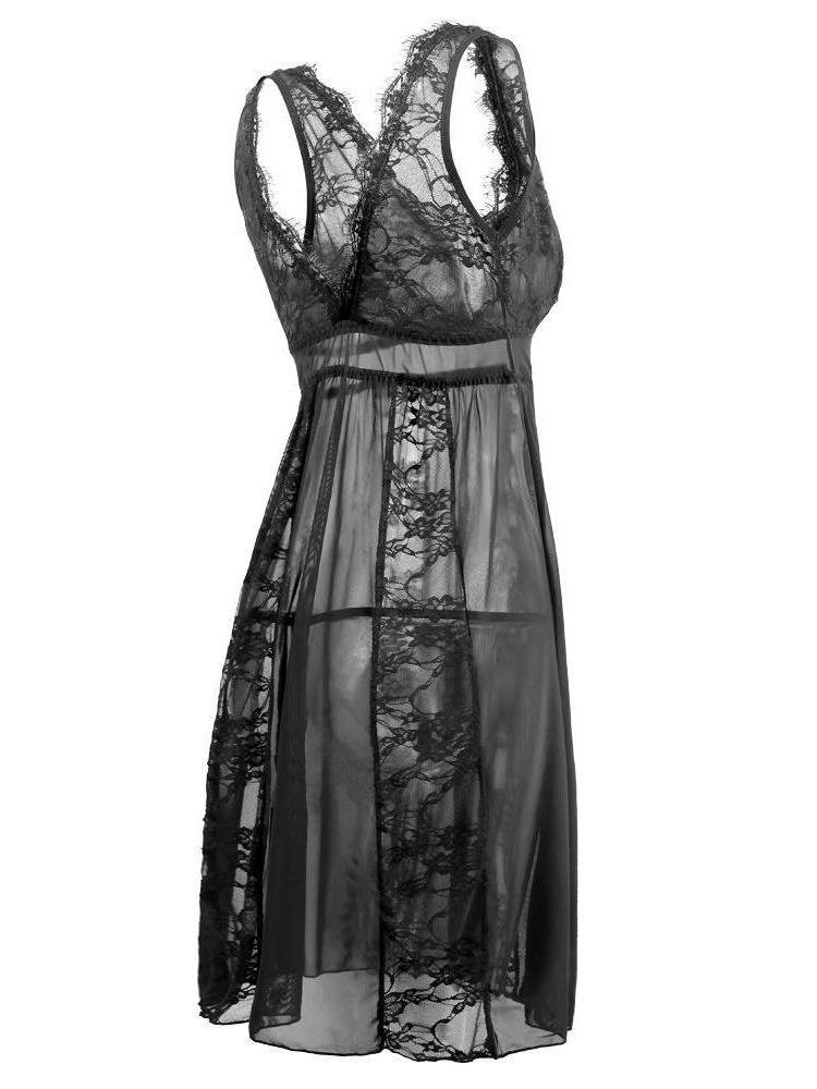 Women Transparent Lace Sling Nightdress Ins Street