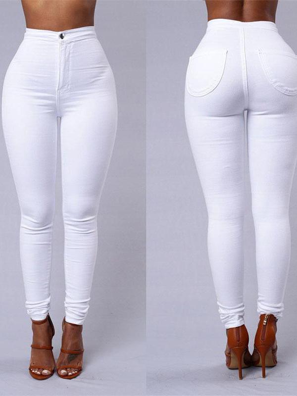 Basic High-waist Stretch Slim-fit Jeans