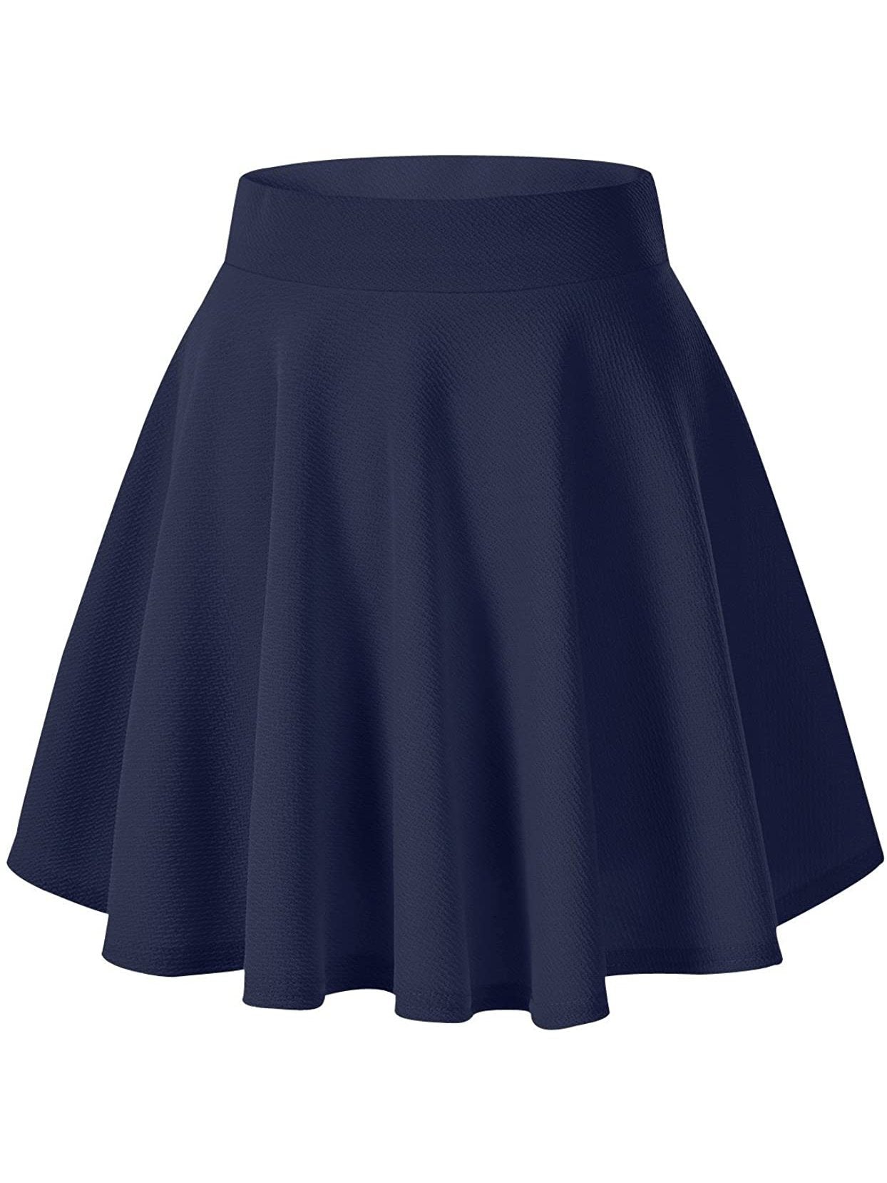 Basic Versatile Stretchy Flared Casual Mini Skater Skirt