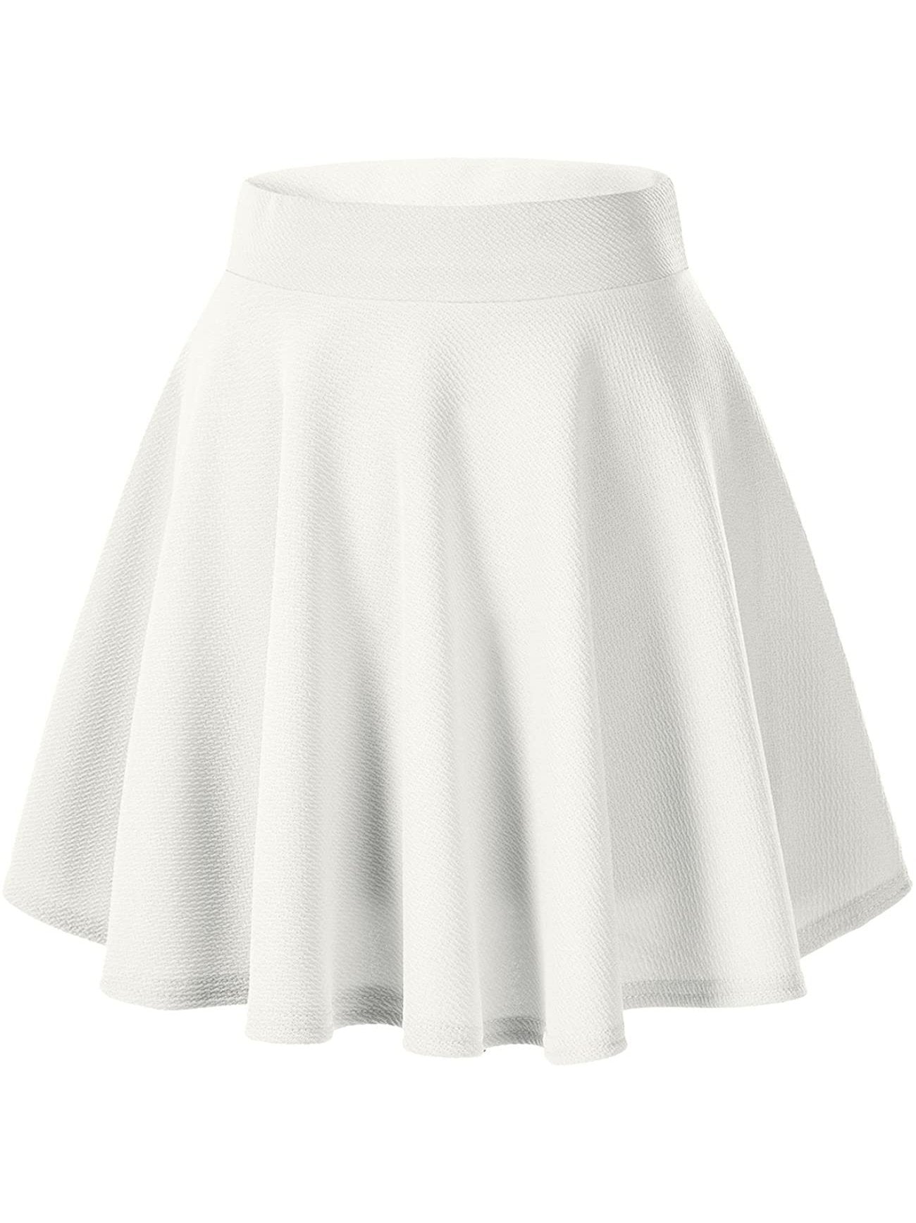 Basic Versatile Stretchy Flared Casual Mini Skater Skirt