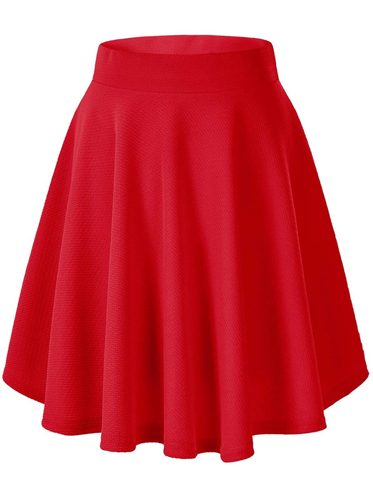 Basic Versatile Stretchy Flared Casual Mini Skater Skirt