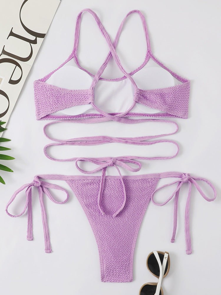 Cross Straps Two-Piece Bikini Ins Street