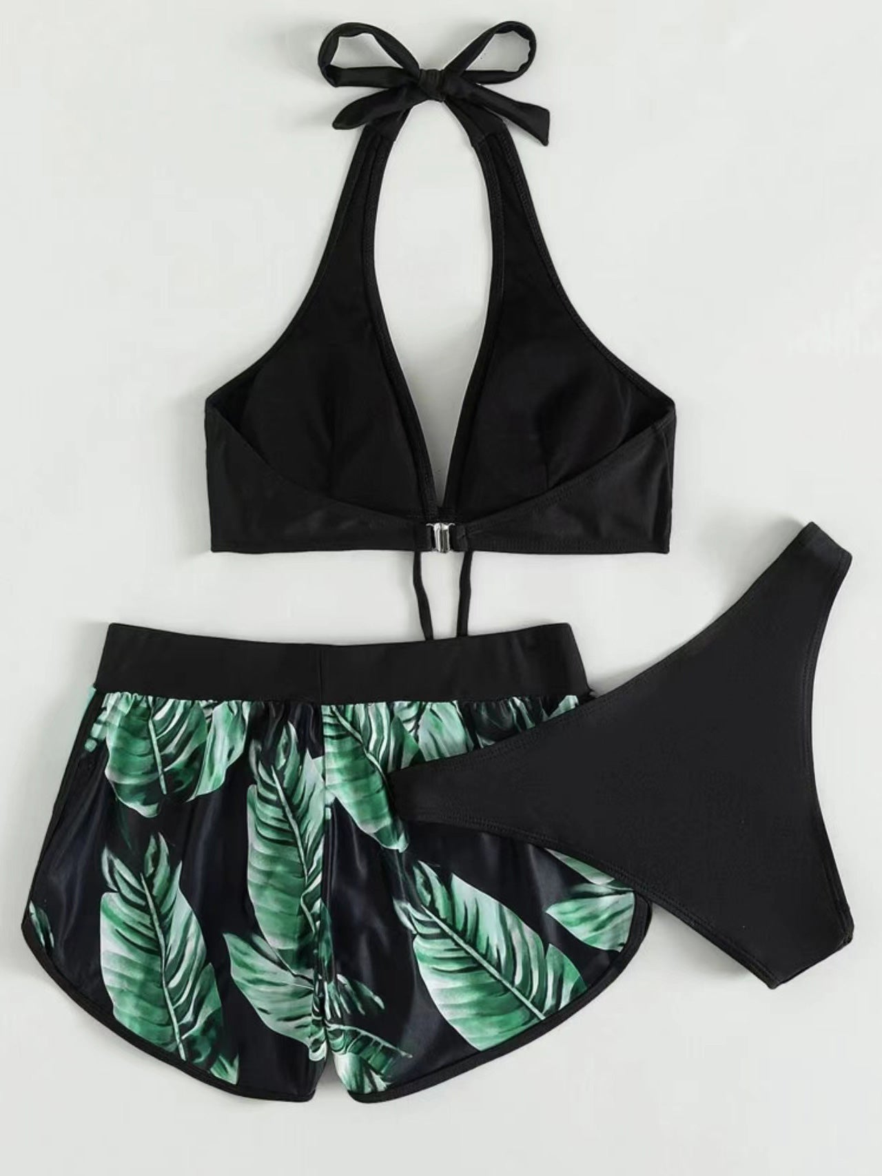 Bikinis Ruffle Print Shorts Swimsuit Bikini Set