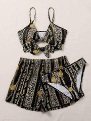 Bikinis Vintage Chain Bikini Three Piece Swimsuit Ins Street