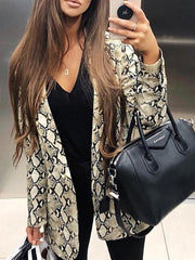 Blazer Snake Print Lapel Long Sleeve Slim Blazer Ins Street