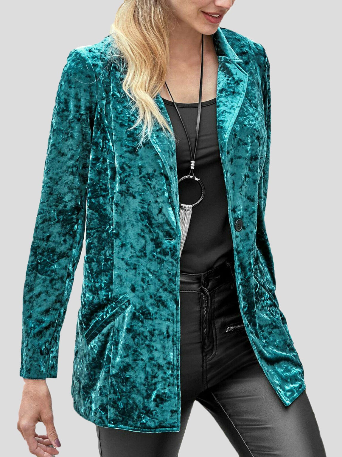 Blazers Casual Lapel Velvet Long Sleeve Blazer Ins Street