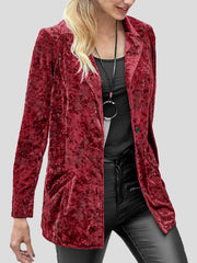 Blazers Casual Lapel Velvet Long Sleeve Blazer Ins Street