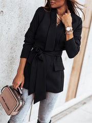 Blazers Fashion Lapel Belted Long Sleeve Blazer Ins Street