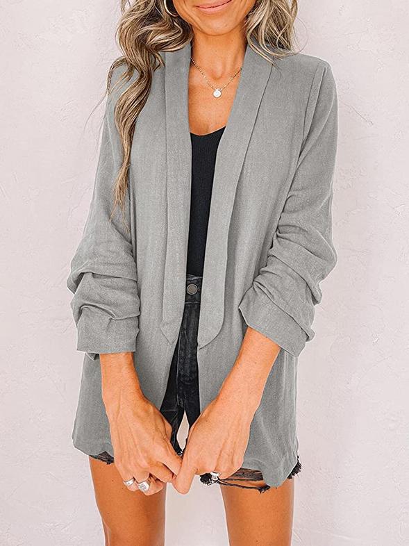 Blazers Fashion Lapel Solid Long Sleeve Casual Blazer Ins Street