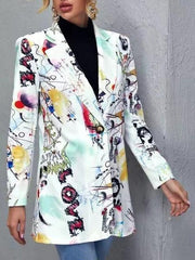 Blazers Fashion Letter Head Print Blazer Ins Street